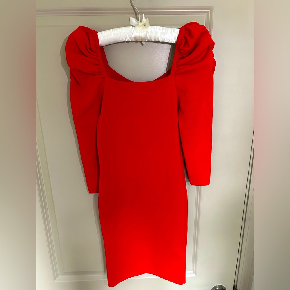 River Island Red puff Sleeve Cocktail Dress